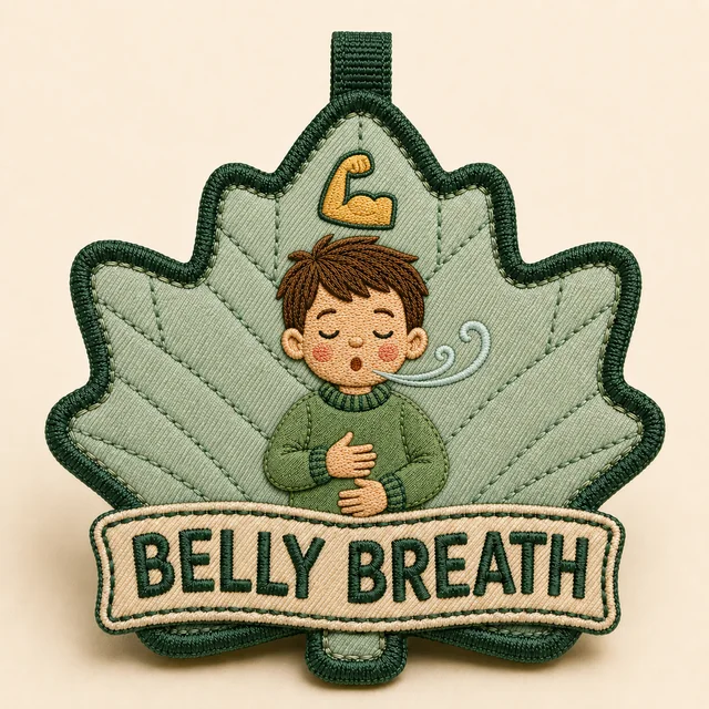 Belly Breath embroidered Power Leaf