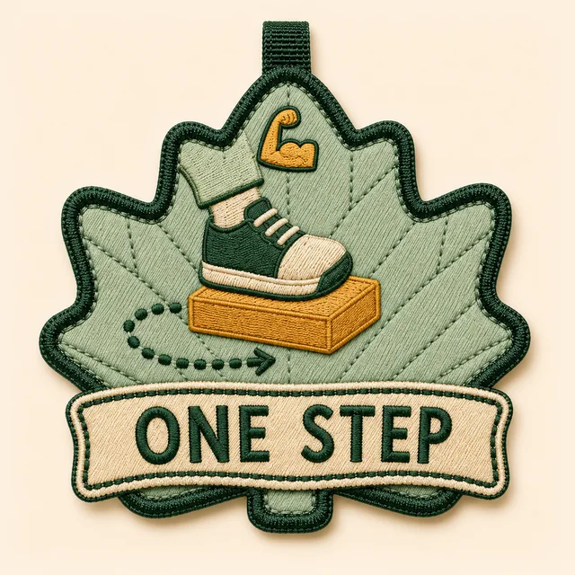 One Step embroidered Power Leaf